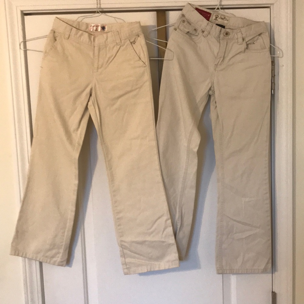 2 pairs - Girls khaki pants